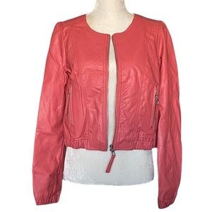 Therapy USA Coral Vegan Leather Jacket sz‎ L